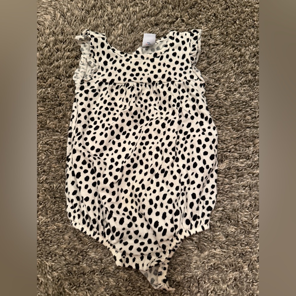Old Navy Black and White Spotted Bodysuit